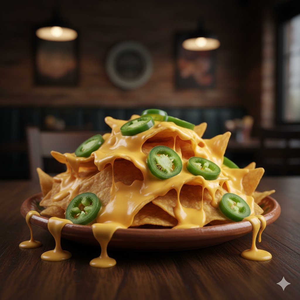 1/2 Nachos con queso